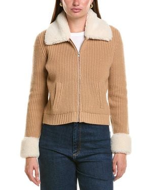 Hannah Rose Merino Wool Shaker Jacket - Blue