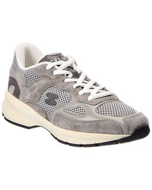 Celine Runner Leather & Mesh Trainer - White