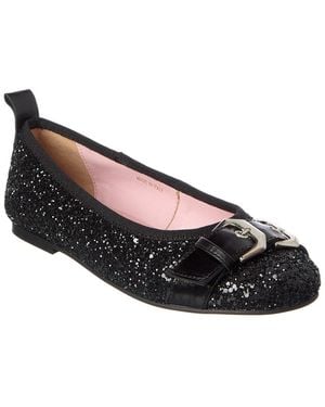 Scotch & Soda Mira Glitter & Leather Ballet Flat - Black