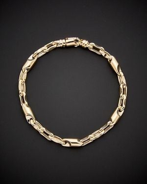 Italian Gold 14k Bullet Link Bracelet - Black
