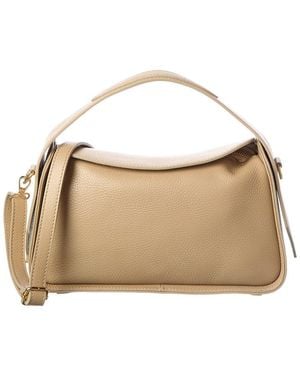 Italian Leather Shoulder Bag - Brown