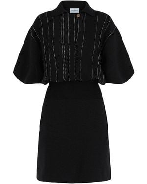 Ferragamo Wool Day Dress - Black