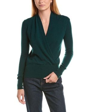 Sofiacashmere Modern Faux Wrap Cashmere Sweater - Green