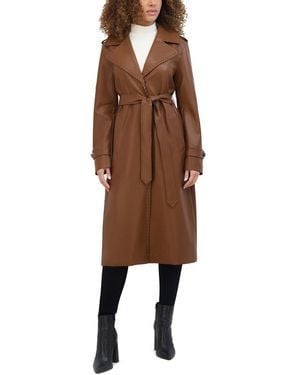 Kenneth Cole Belted Duster Jacket - Brown