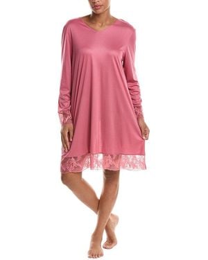Hanro Eva Lace Trim Nightgown - Pink