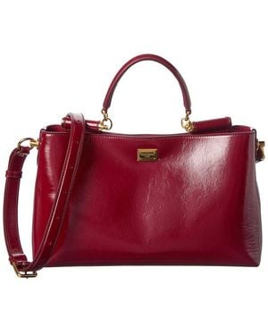 Dolce & Gabbana Vittoria Medium Patent Shoulder Bag - Red