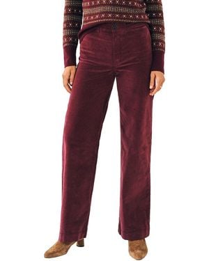 Faherty Stretch Cord Wide Leg Pant - Red