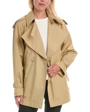 Burberry Gabardine Trench Jacket - Natural