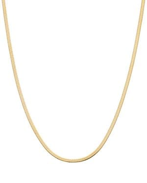 Italian Gold 10K 1.9Mm Classic Herringbone Necklace - Metallic