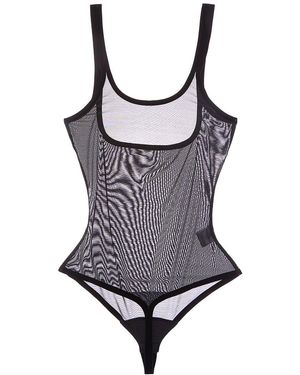 Wolford Tulle Form String Bodysuit - Brown