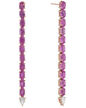 Forever Creations USA Inc. Forever Creations 14k Rose Gold 7.15 Ct. Tw. Diamond & Pink Sapphire Earrings
