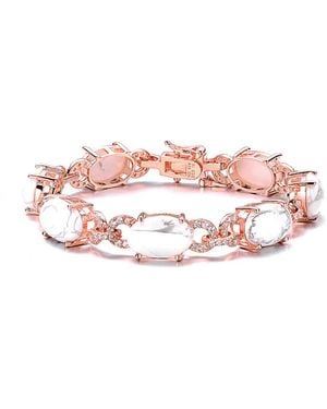 Genevive Jewelry Dnu Silver Cz Bracelet - Pink