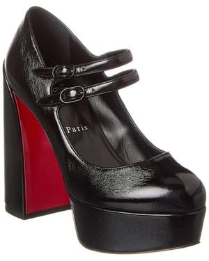 Christian Louboutin Movida Jane 130 Leather Platform Pump - Red