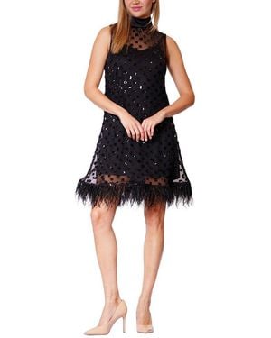 Julia Jordan Mesh Sequin Dress - Black