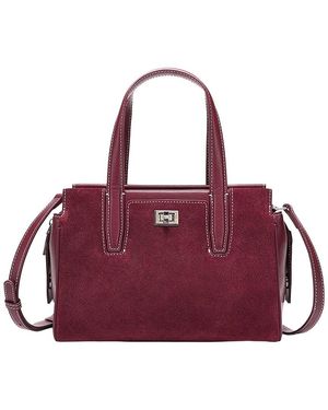 Adele Berto Leather Satchel - Purple