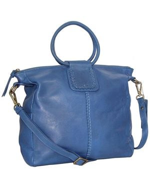 Nino Bossi Tonya's Ring Genuine Leather Tote - Blue