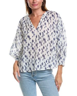 Velvet By Graham & Spencer Ikat Blouse - Blue