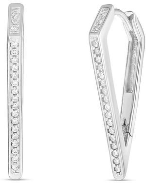 Sphera Milano Plated Dagger Hoops - White