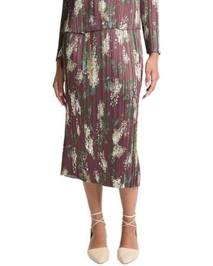 Vince Lilac Print Micro Pleated Skirt - Multicolor