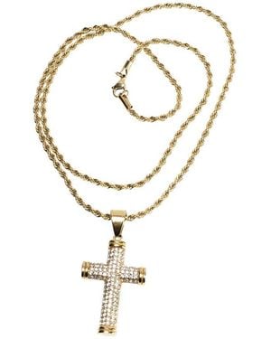 jean claude Dell Arte Stainless Steel Cross Pendant Necklace - Metallic