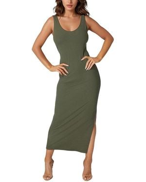 Bebe V-Neck Tank Rib Maxi Dress - Green