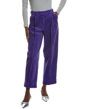 Ganni Corduroy Relaxed Pleated Pant - Purple