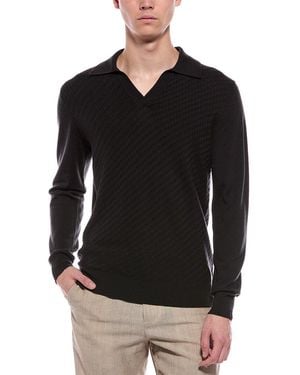 Rag & Bone Charles Wool Polo Shirt - Black