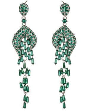 Eye Candy LA The Luxe Collection Cz Elsa Drop Earrings - Green