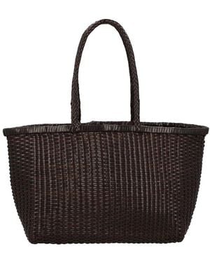 Dragon Diffusion B Weave Big Leather Shoulder Bag - Black