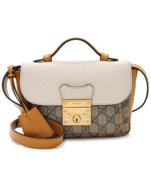 Gucci Brown GG Supreme Canvas Padlock Mini Crossbody (authentic Pre-loved) - Metallic
