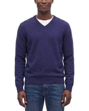 Phenix 100% Cashmere V-Neck Sweater - Blue