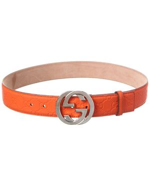 Gucci Gg Leather Belt - White