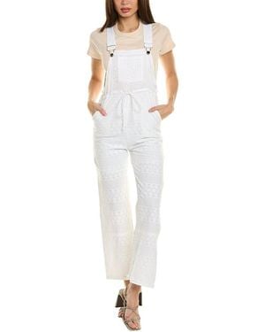 Raga Juhi Eyelet Overalls Jumpsuit - White