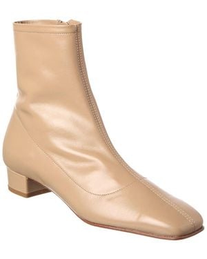 BY FAR Este Leather Bootie - Natural