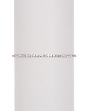 Adornia Silver Crystal Lariat Bracelet - White