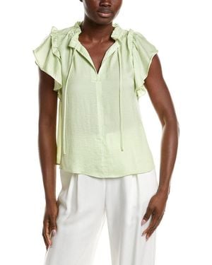 DKNY Ruffle Neck Top - Blue