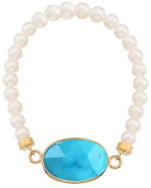 Liv Oliver 18K 28.75 Ct. Tw. & 5Mm Pearl Bracelet - Blue