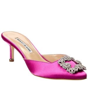 Manolo Blahnik Hangisimu 50 Satin Mule - Pink