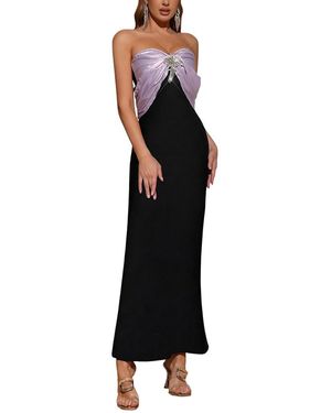 AMINA GLAM Maxi Dress - Black