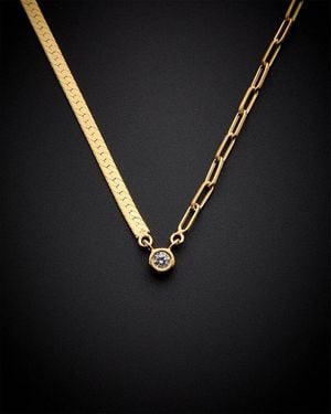 Meshmerise 18k Over Silver 0.1 Ct. Tw. Diamond Necklace - Black