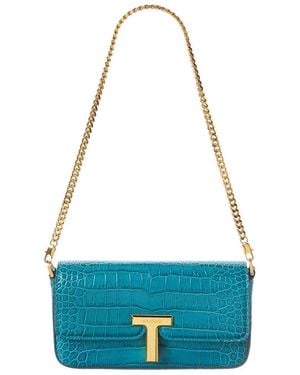 Tom Ford Mini Leather Shoulder Bag - Blue