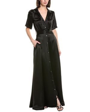 STAUD Millie Maxi Shirtdress - Black