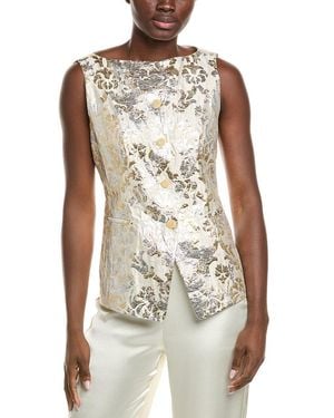 Lafayette 148 New York Silk-Blend Cutaway Vest - White