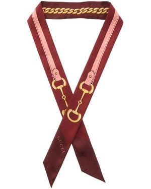 Gucci Silk Twill Scarf - Red