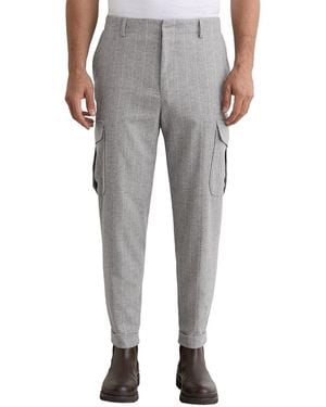 Reiss Chalk Pinstripe Flannel Wool-Blend Trouser - Grey