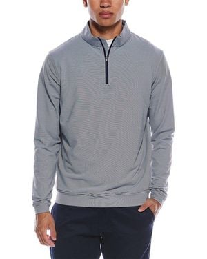 Peter Millar Perth Sugar Stripe Performance 1/4-Zip Pullover - Grey