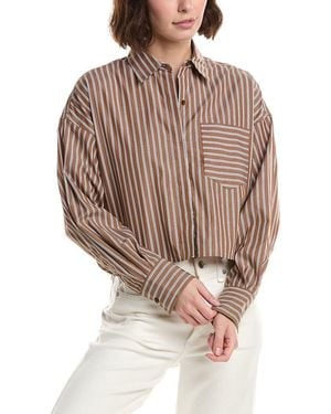 Rag & Bone Marin Cropped Striped Shirt - Brown