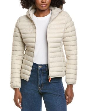 Save The Duck Vicky Short Hooded Basic Jacket - Natural