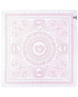 Versace Barocco Print Silk Scarf - Pink