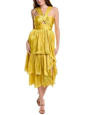 Cinq À Sept Cinq Á Sept Malia Tiered Midi Dress - Yellow